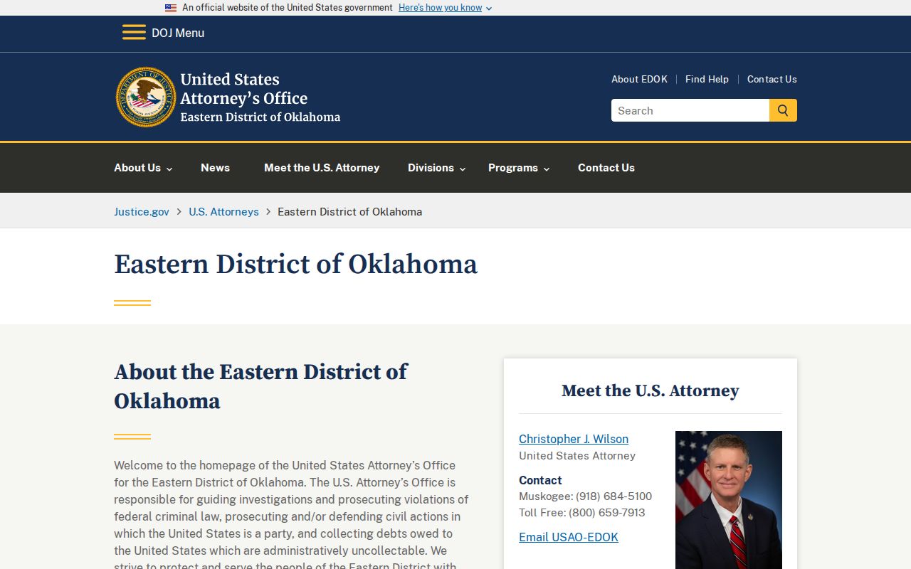 Oklahoma arrest records federal charge authority page