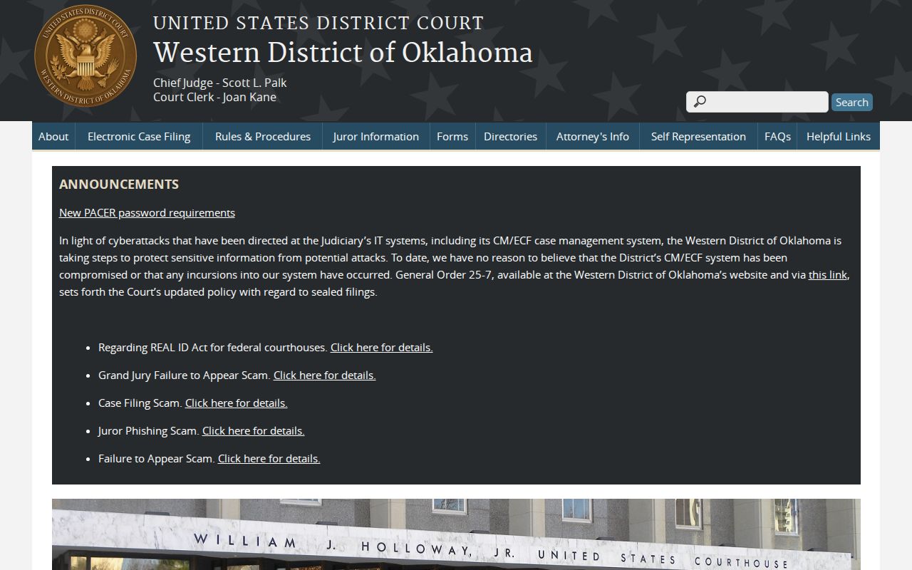 Oklahoma court clerks and Western District federal clerk