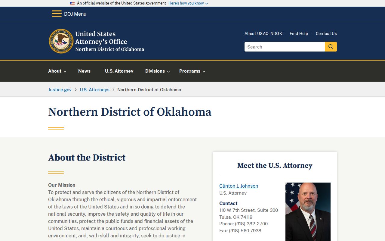 Oklahoma court clerks and Northern District federal office