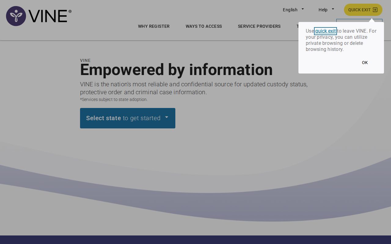 Oklahoma inmate records VINELink custody notification portal