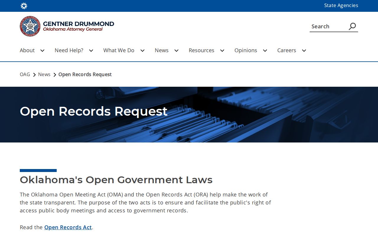Oklahoma court records and Attorney General open records resources